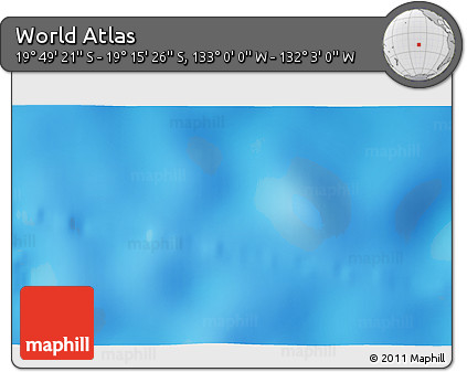 Shaded Relief 3D Map of the Area around 19° 32' 24" S, 132° 31' 30" W