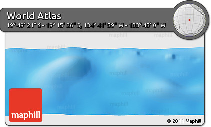 Shaded Relief Panoramic Map of the Area around 19° 32' 24" S, 134° 13' 29" W