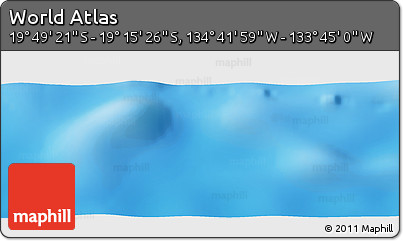 Shaded Relief Panoramic Map of the Area around 19° 32' 24" S, 134° 13' 29" W