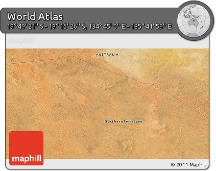 Satellite 3D Map of the Area around 19° 32' 24" S, 135° 13' 29" E
