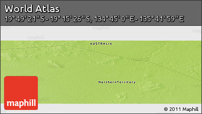 Physical Panoramic Map of the Area around 19° 32' 24" S, 135° 13' 29" E