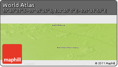 Physical Panoramic Map of the Area around 19° 32' 24" S, 135° 13' 29" E