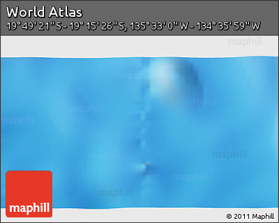 Physical 3D Map of the Area around 19° 32' 24" S, 135° 4' 29" W