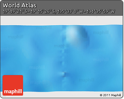 Physical 3D Map of the Area around 19° 32' 24" S, 135° 4' 29" W