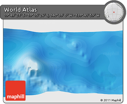 Political 3D Map of the Area around 19° 32' 24" S, 140° 10' 30" W