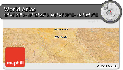 Satellite Panoramic Map of the Area around 19° 32' 24" S, 141° 10' 30" E