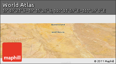 Satellite Panoramic Map of the Area around 19° 32' 24" S, 141° 10' 30" E