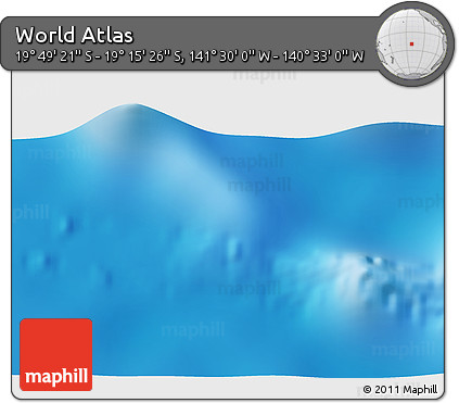 Physical 3D Map of the Area around 19° 32' 24" S, 141° 1' 30" W