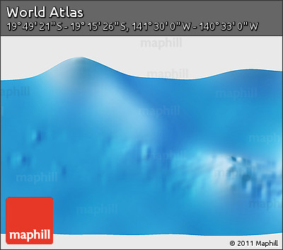 Physical 3D Map of the Area around 19° 32' 24" S, 141° 1' 30" W