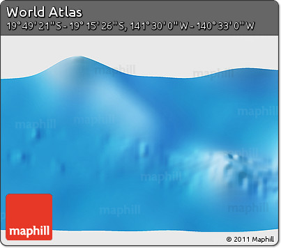 Physical 3D Map of the Area around 19° 32' 24" S, 141° 1' 30" W
