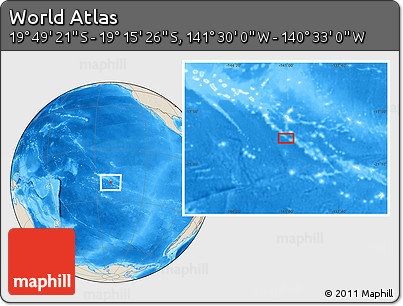 Shaded Relief Location Map of the Area around 19° 32' 24" S, 141° 1' 30" W