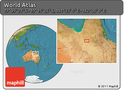 Satellite Location Map of the Area around 19° 32' 24" S, 142° 1' 30" E