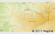 Physical 3D Map of the area around 19° 32' 24" S, 143° 43' 29" E