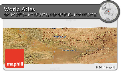 Satellite Panoramic Map of the Area around 19° 32' 24" S, 143° 43' 29" E