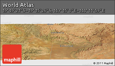 Satellite Panoramic Map of the Area around 19° 32' 24" S, 143° 43' 29" E
