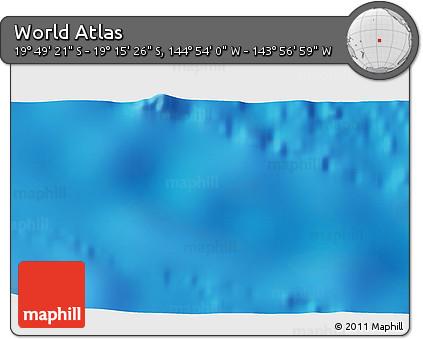 Physical 3D Map of the Area around 19° 32' 24" S, 144° 25' 30" W