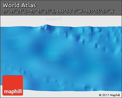 Physical 3D Map of the Area around 19° 32' 24" S, 144° 25' 30" W