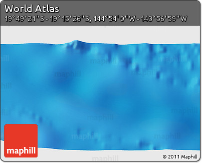 Physical 3D Map of the Area around 19° 32' 24" S, 144° 25' 30" W