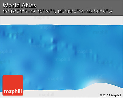 Physical 3D Map of the Area around 19° 32' 24" S, 145° 16' 30" W