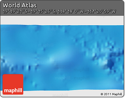 Physical 3D Map of the Area around 19° 32' 24" S, 147° 49' 29" W