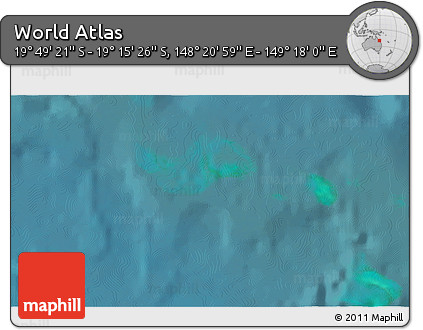 Satellite 3D Map of the Area around 19° 32' 24" S, 148° 49' 29" E