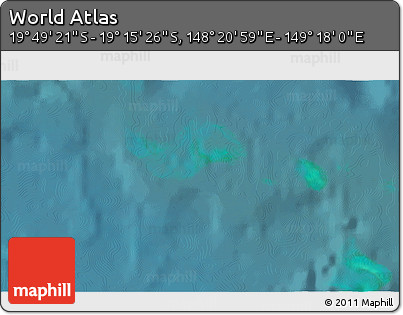 Satellite 3D Map of the Area around 19° 32' 24" S, 148° 49' 29" E