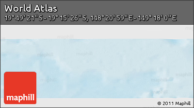 Physical Panoramic Map of the Area around 19° 32' 24" S, 148° 49' 29" E
