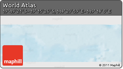 Physical Panoramic Map of the Area around 19° 32' 24" S, 148° 49' 29" E