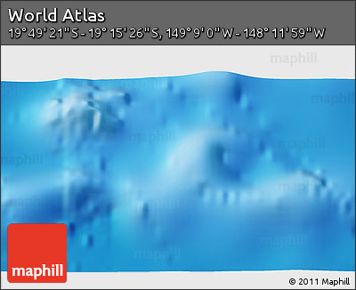 Physical 3D Map of the Area around 19° 32' 24" S, 148° 40' 30" W