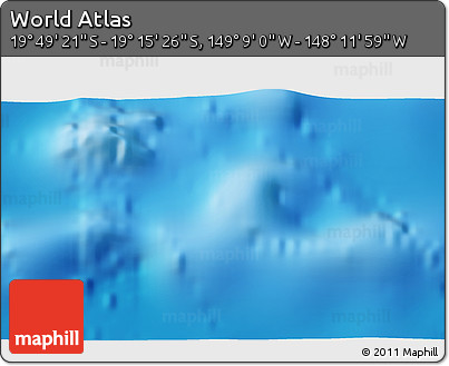 Physical 3D Map of the Area around 19° 32' 24" S, 148° 40' 30" W