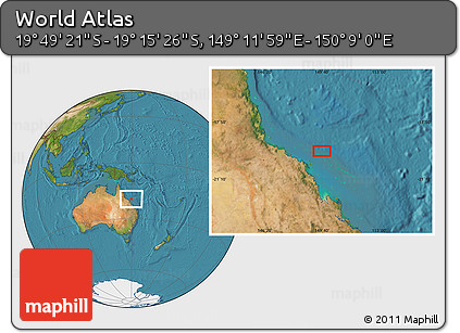 Satellite Location Map of the Area around 19° 32' 24" S, 149° 40' 30" E