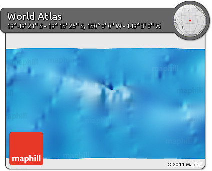 Physical 3D Map of the Area around 19° 32' 24" S, 149° 31' 30" W