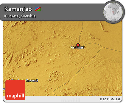 Physical 3D Map of Kamanjab