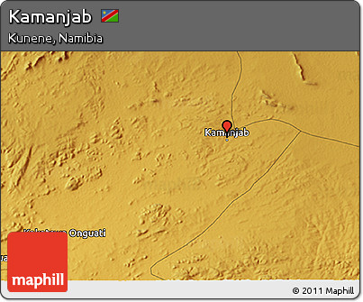 Physical 3D Map of Kamanjab