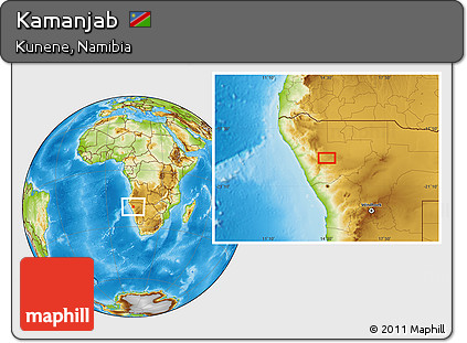Physical Location Map of Kamanjab