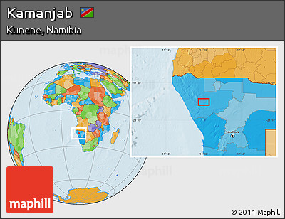 Political Location Map of Kamanjab