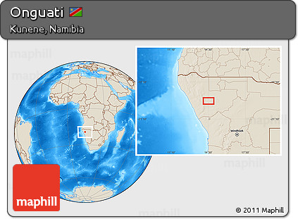 Shaded Relief Location Map of Onguati