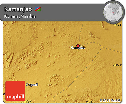 Physical Map of Kamanjab