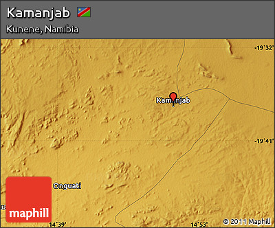 Physical Map of Kamanjab