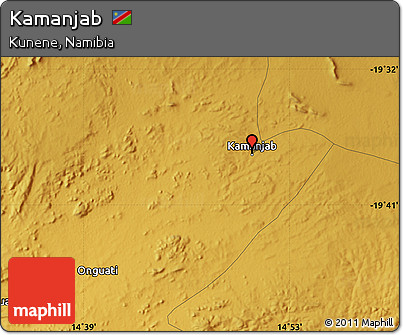 Physical Map of Kamanjab
