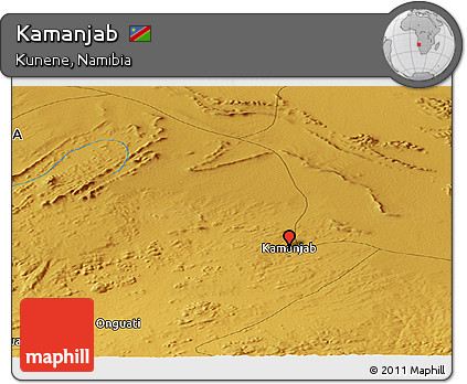 Physical Panoramic Map of Kamanjab
