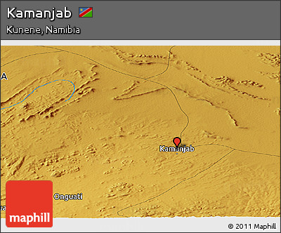 Physical Panoramic Map of Kamanjab