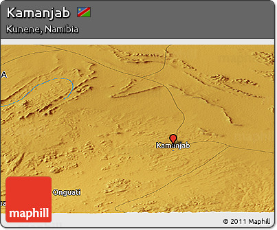 Physical Panoramic Map of Kamanjab