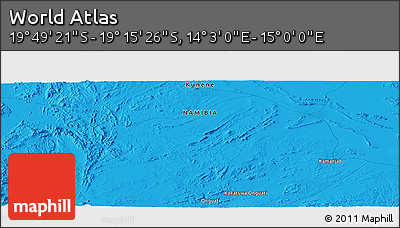 Political Panoramic Map of the Area around 19° 32' 24" S, 14° 31' 30" E