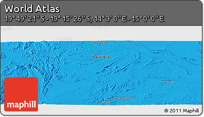 Political Panoramic Map of the Area around 19° 32' 24" S, 14° 31' 30" E