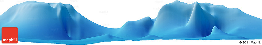 Shaded Relief Horizon Map of the Area around 19° 32' 24" S, 151° 13' 29" W