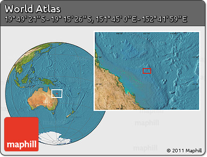 Satellite Location Map of the Area around 19° 32' 24" S, 152° 13' 29" E