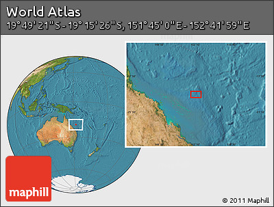 Satellite Location Map of the Area around 19° 32' 24" S, 152° 13' 29" E