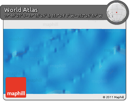 Physical 3D Map of the Area around 19° 32' 24" S, 152° 55' 30" W