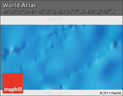Physical 3D Map of the Area around 19° 32' 24" S, 152° 55' 30" W